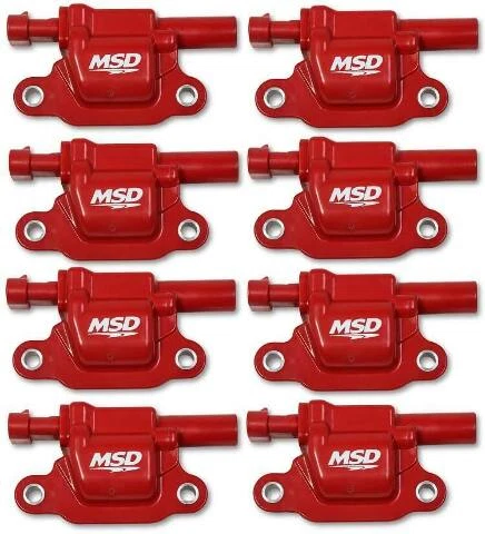 MSD Ignition Coil Blaster GM Gen V Direct Injected 2014&Up SquareRed 8pack 82668